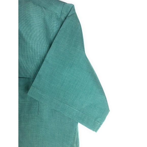 Stafford Wrinkle Free Men's XL Short Sleeve Button Green Cotton Blend Shirt A21 - Picture 4 of 4